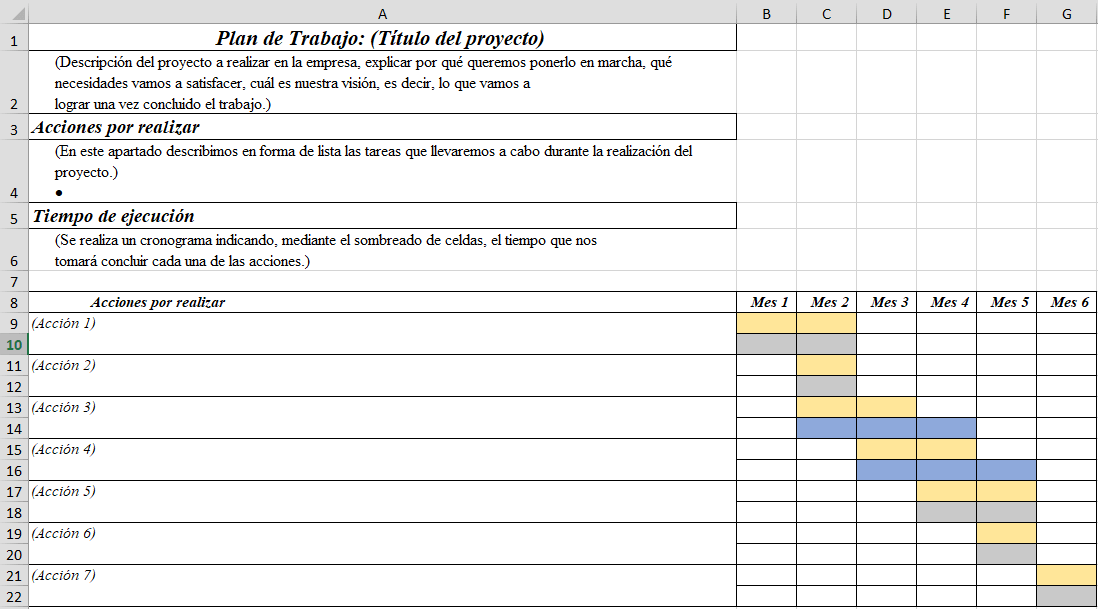 Cómo hacer un plan de trabajo Excel