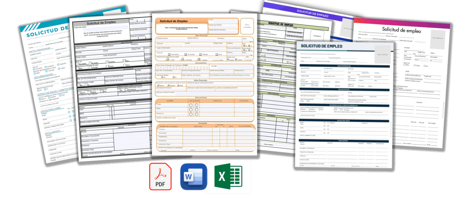 Solicitud de Empleo Online | Formato digitales PDF, Word, Excel